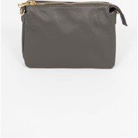 Gia Italian Leather Crossbody Bag - Dark Grey, Pebbled