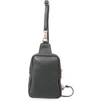 Sarta Women's Tara Pebbled Italian Leather Crossbody Sling Bag in Dark Grey