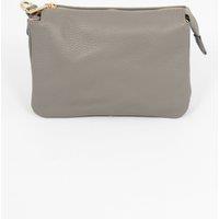 Sarta Women's Gia Italian Leather Crossbody Bag - Light Grey, Pebbled in Grey
