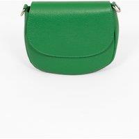 Sarta Women's Cassandra Italian Leather Crescent Crossbody Bag - Green, Pebbled in Green
