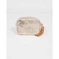 Beau Italian Leather Crossbody Bag - Gold, Metallic
