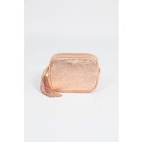 Beau - Italian Leather Crossbody Bag - Rose Gold, Metallic