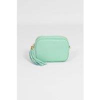 Beau - Italian Leather Crossbody Bag - Mint, Pebbled