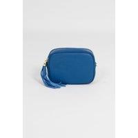 Sarta Women's Beau - Italian Leather Crossbody Bag - Royal Blue, Pebbled in Blue