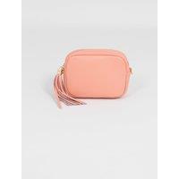 Sarta Women's Beau - Italian Leather Crossbody Bag - Nude, Pebbled in Nude
