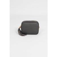 Beau Italian Leather Crossbody Bag - Dark Grey, Pebbled
