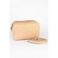 Naomi Italian Leather Crossbody Camera Bag - Nude, Pebbled