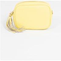 Sarta Women's Beau - Italian Leather Crossbody Bag - Lemon, Pebbled in Lemon