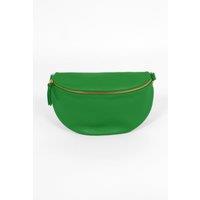Meadow - Italian Leather Half-Moon Crossbody Bag - Green, Pebbled