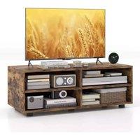 Costway TV Stand for TVs up to 40 Inches Wooden Media Console Table Entertainment Center in Brown