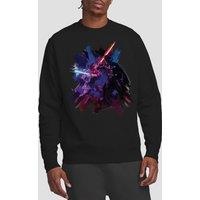 Star Wars Men's ObiWan Kenobi Kenobi Vader Painted Sweatshirt Black | Size: XL