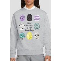 Star Wars Men's Darth Vader, Your Lack Of Easter Eggs Disturbing Sweatshirt Light Grey | Size: Medium