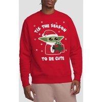 Star Wars Men's The Mandalorian Grogu Tis The Christmas Season Sweatshirt Red | Size: Large