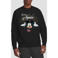 Mickey Mouse Men's Firework New Year French Sweatshirt Black | Size: XL