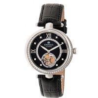 Stella Automatic Semi-Skeleton MOP Leather-Band Watch