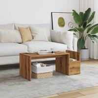 Berkfield Home Coffee Table Artisian Oak 90x45x35 cm Engineered Wood in Brown | Size: 90 x 45 x 35 cm