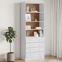 Berkfield Home Bookcase with Drawers ALTA White 77x35x186.5 cm Solid Wood Pine