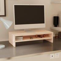 Berkfield Home Monitor Stand 50x24x13 cm Solid Wood Pine in Brown | Size: 50 x 24 x 13 cm
