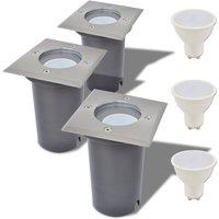 Outdoor LED Ground Lights 3 pcs Square