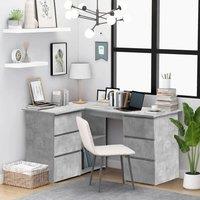 Berkfield Home Corner Desk Concrete Grey 145x100x76 cm Engineered Wood | Size: 145 x 100 x 76 cm