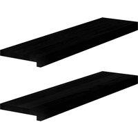 Berkfield Home Window Sills 2 pcs Dark Brown 80x20x2 cm Solid Wood Oak | Size: Medium