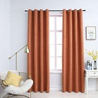 Berkfield Home Blackout Curtains with Metal Rings 2 pcs Rust 140x245 cm in Taupe