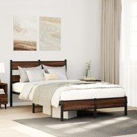 Berkfield Home Bed Frame without Mattress Brown Oak 120x190 cm Small Double Engineered Wood