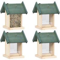 Berkfield Home Bird Feeders 4 pcs Firwood in Beige