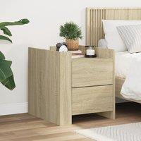 Berkfield Home Bedside Cabinet Sonoma Oak 45x50x50 cm Engineered Wood in Brown | Size: 45 x 50 x 50 cm