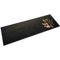 Berkfield Home Kitchen Rug Washable Spices 60x180 cm Velvet in Black