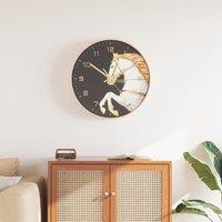 Berkfield Home Wall Clock Gold & White 29.5 cm Polystyrene & Glass