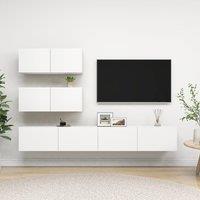 Berkfield Home 4 Piece TV Cabinet Set White Engineered Wood