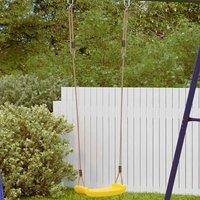 Berkfield Home Outdoor Swing Seat for Kids Single with Adjustable Rope Yellow