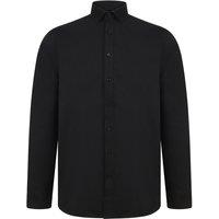 Henbury Men's Modern Long Sleeve Oxford Shirt in Black | Size: Large