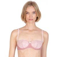 Little Women Women's 'Francesca' Non Wired Fixed Padding Balconette Bra in Pink | Size: 38AA
