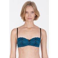 Little Women Women's 'Gabbie' Non Wired Fixed Padding Balconette Bra in Teal | Size: 42AA