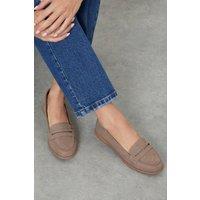 Dorothy Perkins Women's Lara Penny Loafers in Taupe | Size: 9