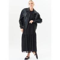 Gini London Women's Black Diamante Mesh Maxi Skirt | Size: S/M