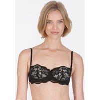 Little Women Women's 'Sylvia' Non-Wired Balconette Multiway Fixed Padding Bra in Black | Size: 40AA