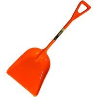Pegdev Durable One-Piece Poly Grain Shovel Heavy Duty Orange for Industrial Use