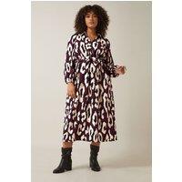 Evans Women's Crepe Midaxi Dress in Burgundy | Size: 16