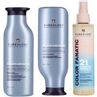 Pureology Strength Cure Blonde Shampoo, Conditioner & Color Fanatic Multi-Tasking Spray 200ml Pack in Clear