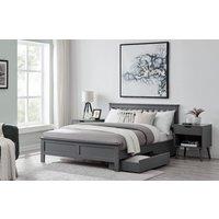 FurnitureboxUK Azure Modern Solid Pine Bed with 2 Drawers in Grey | Size: Double