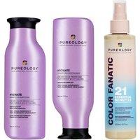 Pureology Hydrate Shampoo 266ml, Hydrate Conditioner 266ml & Color Fanatic Multi-Tasking Spray 200ml Pack in Clear