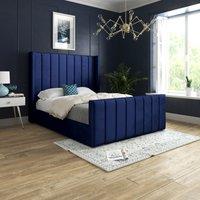 DS Living Oxford Upholstered Soft Touch Plush Blue Velvet Bed Frame | Size: Single