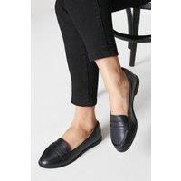 Dorothy Perkins Women's Wide Fit Lara Penny Loafers in Black | Size: 3