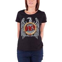 Slayer Women's Silver Eagle Skinny Fit T-Shirt in Black | Size: Large