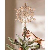 Dibor Brown Jute Snowflake Christmas Decoration Tree Topper