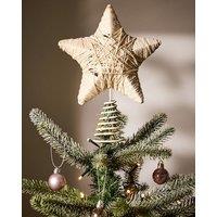 Dibor Cream Jute Star Christmas Decorations Tree Topper