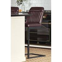 Baumhaus (VPR03G) Vintage Brown Leather Bar Stool (Pack of Two) | Size: 2 Pack